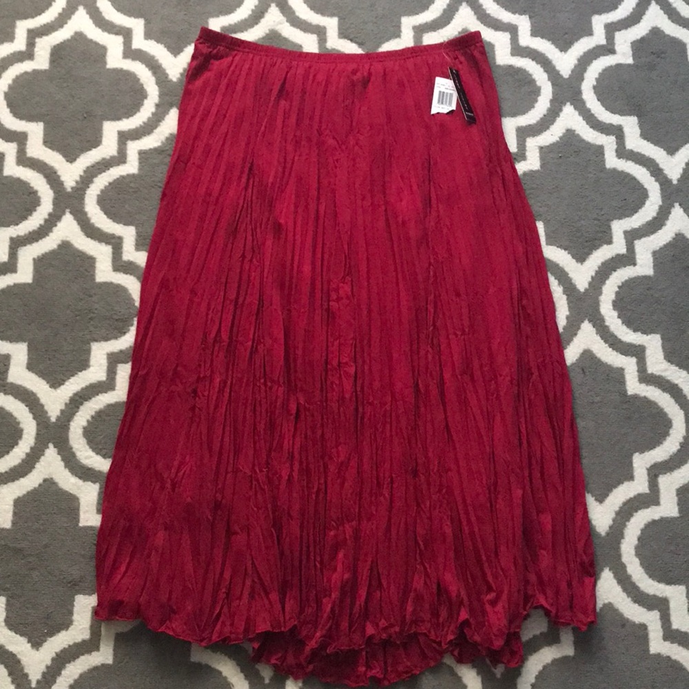 Red ruffled skirt